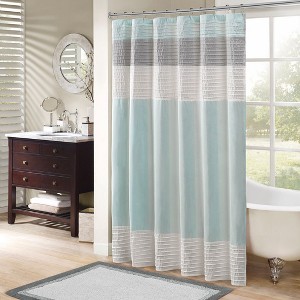 PAGED Faux Silk Lightweight Dupioni Fabric Shower Curtain,Shower Curtains for Bathroom,Machine Washable - 1 of 4