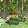 Outsunny Raised Garden Bed, 24" x 24" x 11.75" Galvanized Planter Box w/ Tomato Cage, Open Bottom for Climbing Vines - 2 of 4