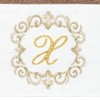 Linum Home Textiles 100% Turkish Cotton MONICA Gold Thread 2PC Embellished Hand Towel Set - 3 of 3
