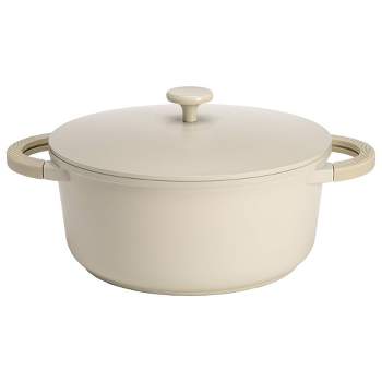 Goodful 4.5qt Cast Aluminum, Ceramic Dutch Oven with Lid, Side Handles and Silicone Grip