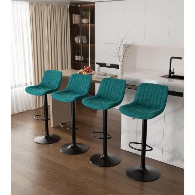 UNISOAR Modern Swivel Bar Stools Set of 2/4,  Counter Height Bar Stools with Adjustable Height Upholstered Bar Chair with Back and Footrest for Bar