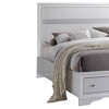 84" Queen Bed Naima Bed White - Acme Furniture: Faux Leather Upholstered, Wood Frame, Built-In Drawer - 2 of 4