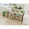TIRAMISUBEST Natural Wood 4-Door Sideboard with Carved Details - Mobile File Cabinet with Storage for Dining Room & Office Organization - 3 of 4