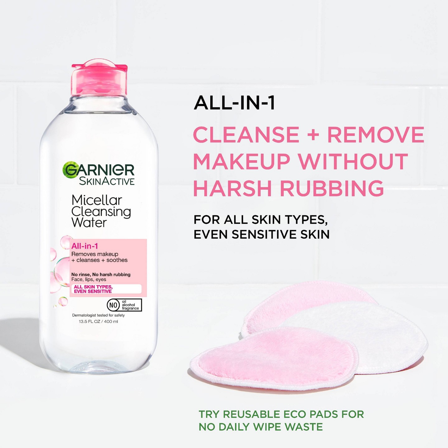 Увлажняющая мицеллярная вода Garnier для снятия макияжа, 13.5 fl oz — фото 3