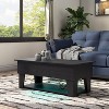 24/7 Shop At Home Nesia 39.37" Modern Lift Top Coffee Table with Led Lights Black - 4 of 4