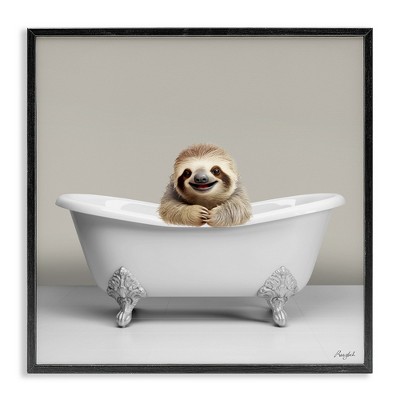 Stupell Industries Happy Sloth in Bathtub, 24" x 24"