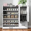 Shoe Cabinet with Seat, Storage Cabinet, Adjustable Shelves, Toe-Kick Drawer, Entryway Storage Organizer with Hidden Compartments for 20 Pairs - 3 of 4