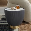 Studio 55D Brennan Mid-Century Modern Gray Rubberized Round Coffee Table 18 1/2" Wide White Faux Marble Tabletop for Living Room - 2 of 4