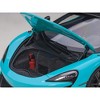 McLaren 600LT Fistral Blue and Carbon 1/18 Model Car by Autoart - 3 of 4