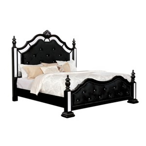 Washington Upholstered Adult Queen Bed Black - ioHOMES