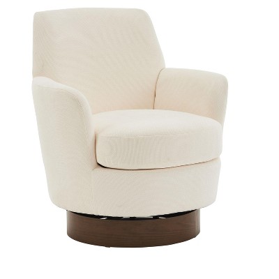 NicBex Polyester Swivel Round Barrel Accent Chair,Upholstered Swivel Living Room Chairs with Mid-Height Backrest,Accent Chairs for Living Room