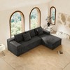 Resenkos 104" Right Chaise Sectional Sofa, L-Shaped Cloud Design with Deep Seating and No Assembly, Grey - 4 of 4