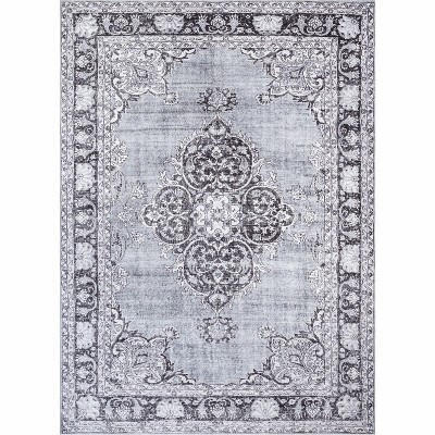 Well Woven Mareva Machine Washable Vintage Oriental Medallion Area Rug