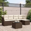 vidaXL Garden Sofa Set Brown, Cream White - 2 of 4