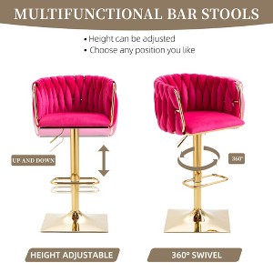 MOONMISS Vintage Bar Stools with Back and Footrest Counter Height Dining Chairs 2PC - 1 of 4