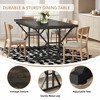 Lirago Farmhouse Dining Table-Vintage Black Top Black Trestle Base Rustic Dining for 6 People - 3 of 4