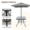 VYNXARIA Outdoor Patio Dining Set for 4 People, Metal Patio Furniture Table and Chair Set with Umbrella, Black - 3 of 4