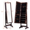 Costway Jewelry Cabinet Stand Mirror Armoire Lockable Organizer Large Storage Box White\Black\Brown - 2 of 4