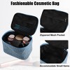 Unique Bargains Plaid Pattern Makeup Bag Cosmetic Travel Bag Woolen Large Makeup Bag for Women 1 Pc - 2 of 4