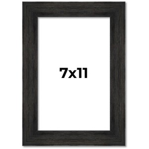 PosterPalooza | 7x11 Wide Barnwood Picture Frame, UV Acrylic, 6 Finishes - Grey, Brown, White, and Black - 1 of 4