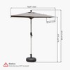 NicBex 10x6.5FT/6x4FT Rectangle Patio Umbrella,Outdoor Umbrella with Crank Lift & Tilt,UV Protection Market Umbrella for Poolside,Garden - 2 of 4