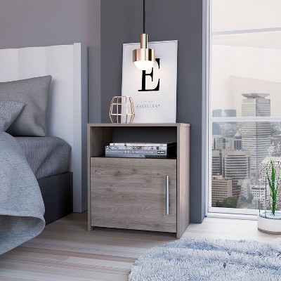 NicBex Nightstand with Storage Shelf Farmhouse 13.42"Wide Storage Cabinet with Door,Metal Handles for Bedroom,Living Room