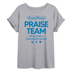 Women's - Instant Message - Sunday Morning Praise Team Oversized Graphic T-Shirt - 1 of 4