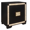 HomeRoots 26" Black and Gold Two Drawer Faux Crystal Bling Wood Nightstand - 4 of 4