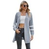 Coolmee Women's Long Sleeve Open Front Cardigans Striped Color Block Lightweight Knit Outwear Coat - 3 of 4