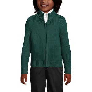 Lands' End School Uniform Kids Cotton Modal Zip Front Cardigan Sweater - 1 of 3