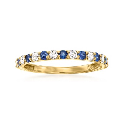 Ross-Simons 0.30 ct. t.w. Sapphire and .28 ct. t.w. Diamond Ring in 14kt Yellow Gold