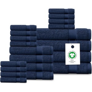 Delara Organic Cotton Luxuriously Plush Bath Towel Set, GOTS & Oeko-TEX Certified, Soft, Quick Dry & Ultra-Absorbent - 1 of 4