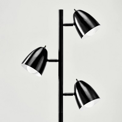 Jacob 64" Black Adjustable Multi-Head LED Floor Lamp