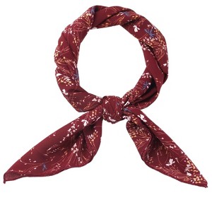 Allegra K Women's Chiffon Floral Print Square Scarves Kerchief Neck Scarf Neckerchief - 1 of 4
