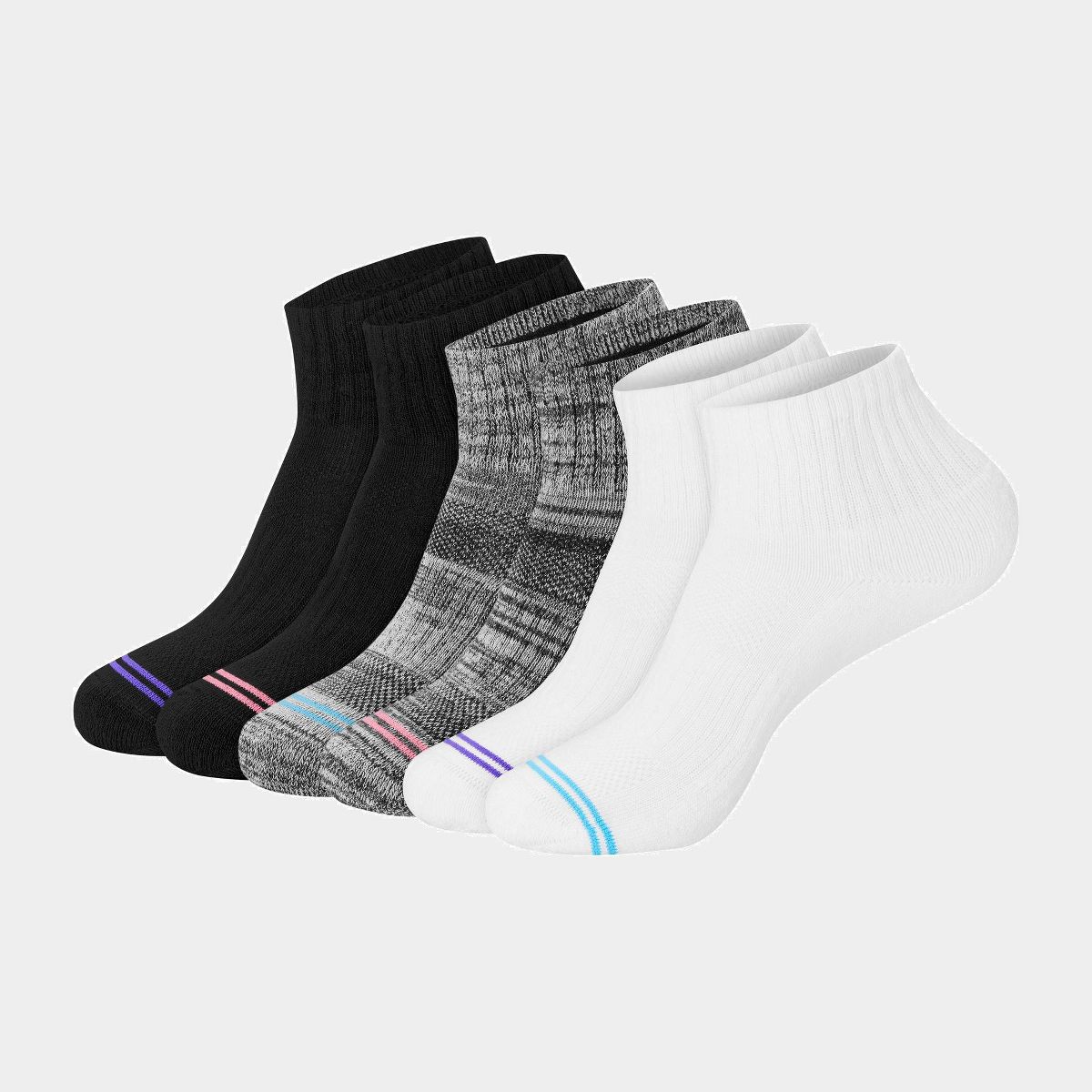 Hanes Premium Women's 6pk Cool Comfort Cushioned Ankle Socks - thumbnail 6
