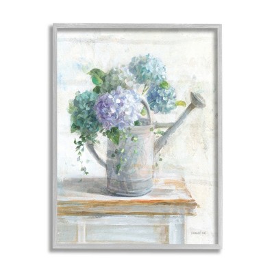 Stupell Industries Blue Hydrangeas in Watering Can Soft Floral Painting