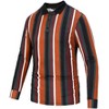 Mens Polo Shirts Vintage Vertical Striped Lapel Collar Button Down Golf Football Sports T Shirt - 2 of 4