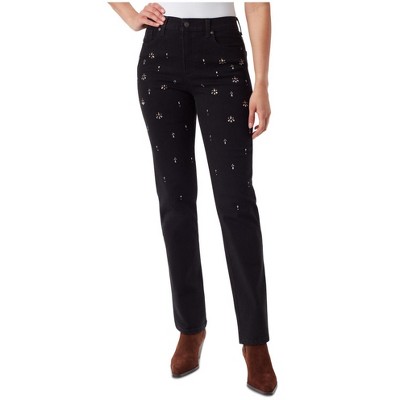 Gloria Vanderbilt Womens Amanda Embellished Slim Fit Jeans