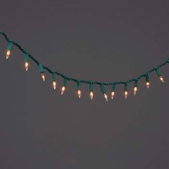100ct Incandescent Smooth Mini Christmas String Lights Clear with Green Wire - Wondershop™