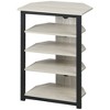 HOMCOM TV Stand with LED Lights, AV Media Stand, Corner Audio Tower with Storage Shelves and Steel Frame, Living Room Storage - 4 of 4
