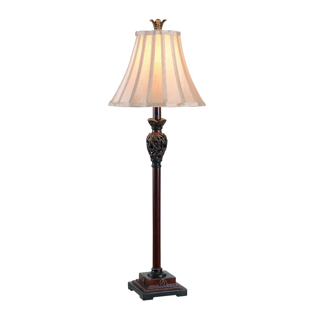 Photos - Floodlight / Street Light Kenroy Iron Lace Buffet Lamp - Golden Ruby: Traditional Scrollwork, 32" Tall, UL Listed