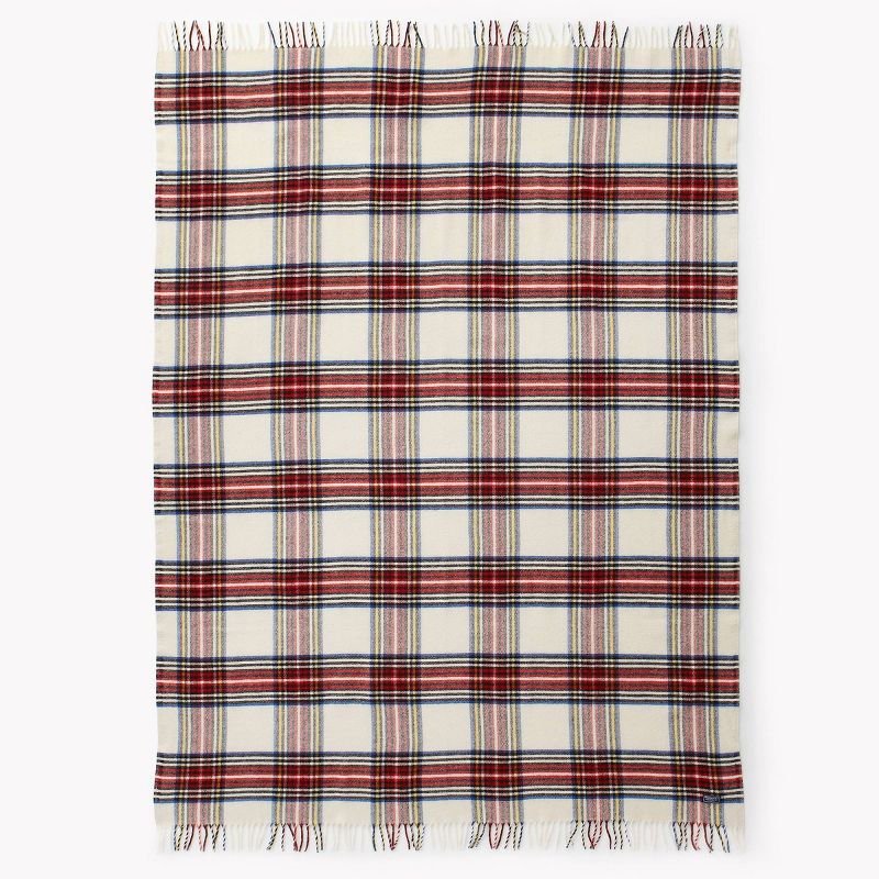 50&#34;x72&#34; Holiday Plaid Throw Blanket Natural - Faribault Woolen Mill, 2 of 3