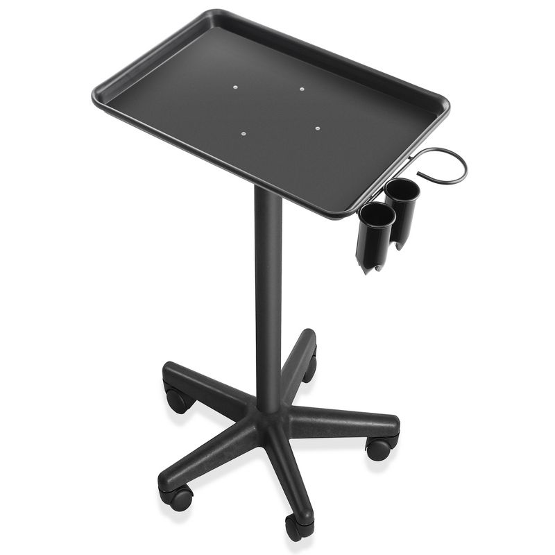 Saloniture Premium Aluminum Instrument Tray -  Hair Stylist Trolley with Accessory Caddy - Black, 2 of 6