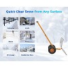 Snow Shovel Pusher for Driveway,Heavy Duty 2-Wheel Snow Shovel with Double Rod,29" Angled Blade Efficient Metal Snow Removal,Snow Plow for Sidewalk - 4 of 4