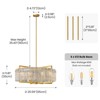 Ludomide Modern Drum Chandelier With Glass Crystal Lampshade, Gold Luxury Flush Mount Ceiling Light, 6-Light Pendant Lighting Fixture - 3 of 4