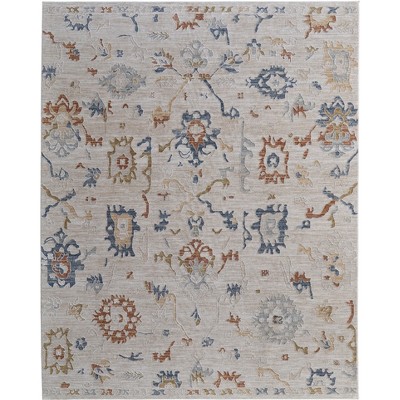 Pasha Transitional Floral & Botanical Ivory/Blue/Gold Area Rug