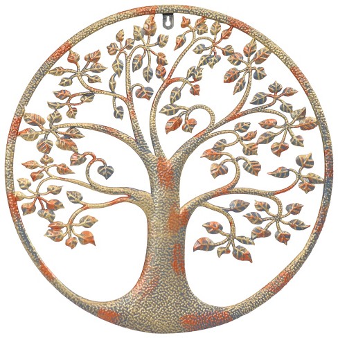 PVCS Wall Art Mother & Children's Tree Coherer Steel Hanging