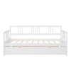 Twin Size Daybed Bed with Pull-Out Trundle and Guard Rails, Solid Pine Wood Sofa Bed for Compact Living Spaces-Baofuwish - 3 of 4