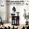 Sevobal Pet Tower, Gothic Cat Tree Tower with Scratching Posts and Caves, Multi-Level Activity Center for Indoor Cats, Black, 27.4"*19.1"*64.2" - 2 of 4