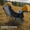 Docred Folding Rocking Camping Chair, Portable Outdoor Rocker with Cooler Bag, 400lbs Capacity, 600D Oxford Fabric, Padded Rocker Chair - 3 of 4